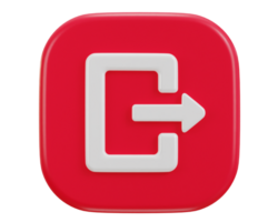 exit button emergency icon 3d rendering illustration png