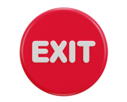 3d exit emergency button icon illustration png