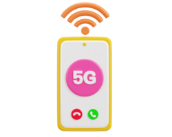 smart telefon med 5g nätverk med wiFi trådlös nätverk ikon png