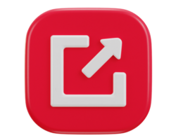 exit button emergency icon 3d rendering illustration png