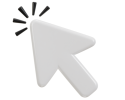 Point and click with this 3D realistic mouse cursor icon png