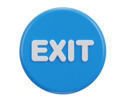 3d exit emergency button icon illustration png