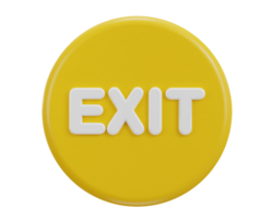 3d exit emergency button icon illustration png