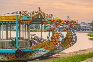 Traditional Dragon boat in Hue Vietnam photo