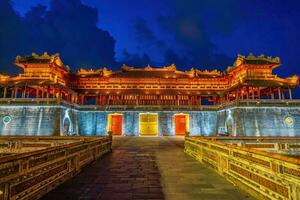 Meridian Gate of Imperial Royal Palace of Nguyen dynasty in Hue, Vietnam photo