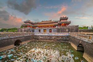 Meridian Gate of Imperial Royal Palace of Nguyen dynasty in Hue, Vietnam photo