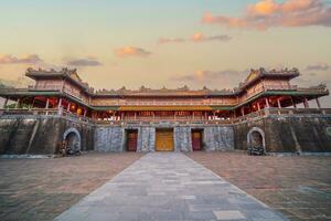 Meridian Gate of Imperial Royal Palace of Nguyen dynasty in Hue, Vietnam photo