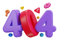 3d 404 not found icon illustration png