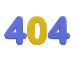 3d 404 not found icon illustration png