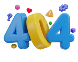 3d 404 not found icon illustration png