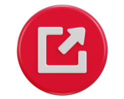 exit button emergency icon 3d rendering illustration png