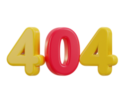 3d 404 not found icon illustration png