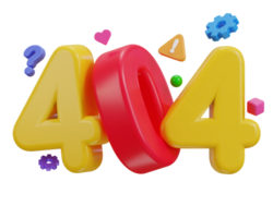 3d 404 not found icon illustration png