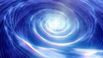 Abstract blue swirling twisted vortex energy cosmic galactic bright glowing spinning tunnel made of lines, background video