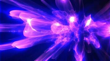 énergie abstrait violet vagues de la magie et électricité iridescent embrasé liquide plasma Contexte video