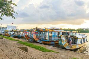 Traditional Dragon boat in Hue Vietnam photo