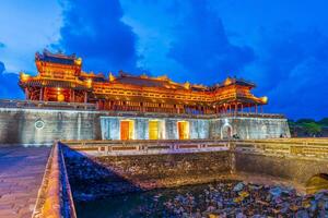 Meridian Gate of Imperial Royal Palace of Nguyen dynasty in Hue, Vietnam photo