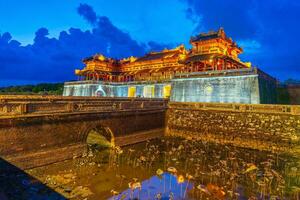 Meridian Gate of Imperial Royal Palace of Nguyen dynasty in Hue, Vietnam photo