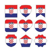 Modern Abstract Shapes of Croatia Flag Vector Design Template