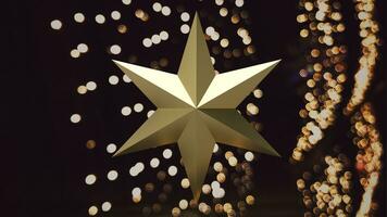 The Gold Christmas star for holiday or celebration concept 3d rendering. photo