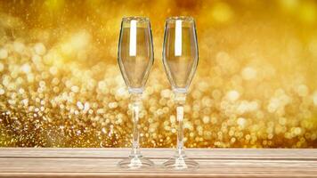 The champagne glass for celebration content 3d rendering photo