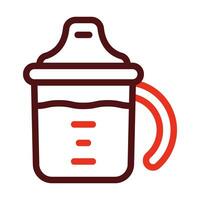 Sippy Cup Thick Line Two Colors Icon Design vector