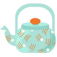 Cute teapots with abstract design. Kettle isolated on white background. vector