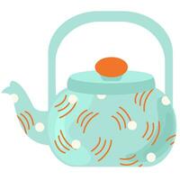 Cute teapots with abstract design. Kettle isolated on white background. vector