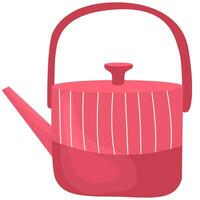 Cute teapots with abstract design. Kettle isolated on white background. vector