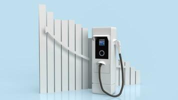 Ev station and Business chart for Technology concept 3d rendering photo