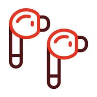 Earbuds Thick Line Two Colors Icon Design vector