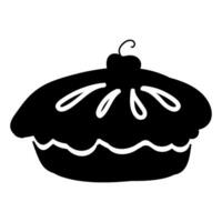 Happy Thanksgiving Fruit Cherry Pie Silhouette vector