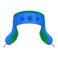 Winter Warm Hat With Earflaps Cartoon Headwear vector