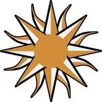 Abstract Boho Rays Of Bright Hot Sun Symbol vector