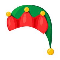 Bell Decorated Woolen Elf Headdress Cartoon Style vector