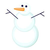 Xmas Cheerful Snowman Cartoon Style Icon vector