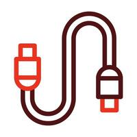 Cable Thick Line Two Colors Icon Design vector