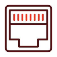 Port Thick Line Two Colors Icon Design vector