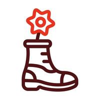 Boot Thick Line Two Colors Icon Design vector