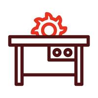 Table Saw Thick Line Two Colors Icon Design vector