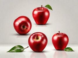 fresh red-green apples isolated on a transparent background. photo