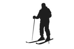 pose de la glace patinage silhouette avec transparent Contexte png