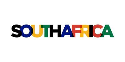 South Africa emblem. The design features a geometric style, vector illustration with bold typography in a modern font. The graphic slogan lettering.