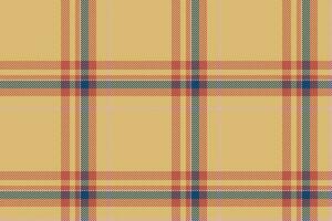 Plaid background, check seamless pattern in beige. Vector fabric texture for textile print, wrapping paper, gift card or wallpaper.