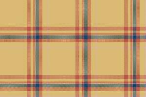 Plaid background, check seamless pattern in beige. Vector fabric texture for textile print, wrapping paper, gift card or wallpaper.