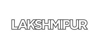 Lakshmipur in the Bangladesh emblem. The design features a geometric style, vector illustration with bold typography in a modern font. The graphic slogan lettering.