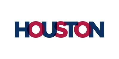 Houston, Texas, USA typography slogan design. America logo with graphic city lettering for print and web. vector