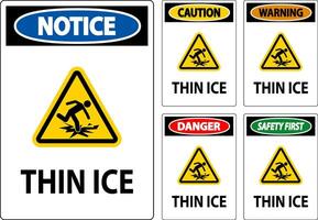 Water Safety Sign Danger - Thin Ice vector