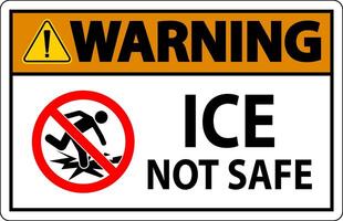 Warning Sign Ice Not Safe vector