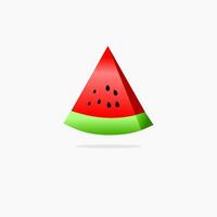 A slice of red watermelon vector. Simple icon art design. Fruit concept vector